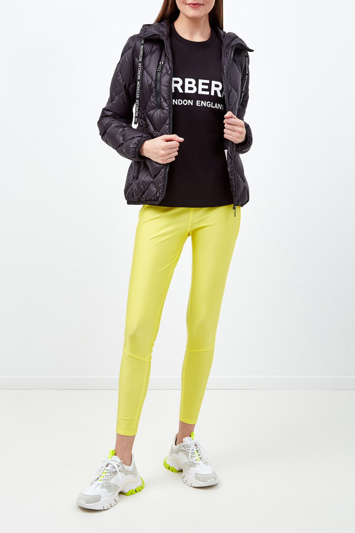 Леггинсы-colorblock с объемными швами Желтый, фото 2