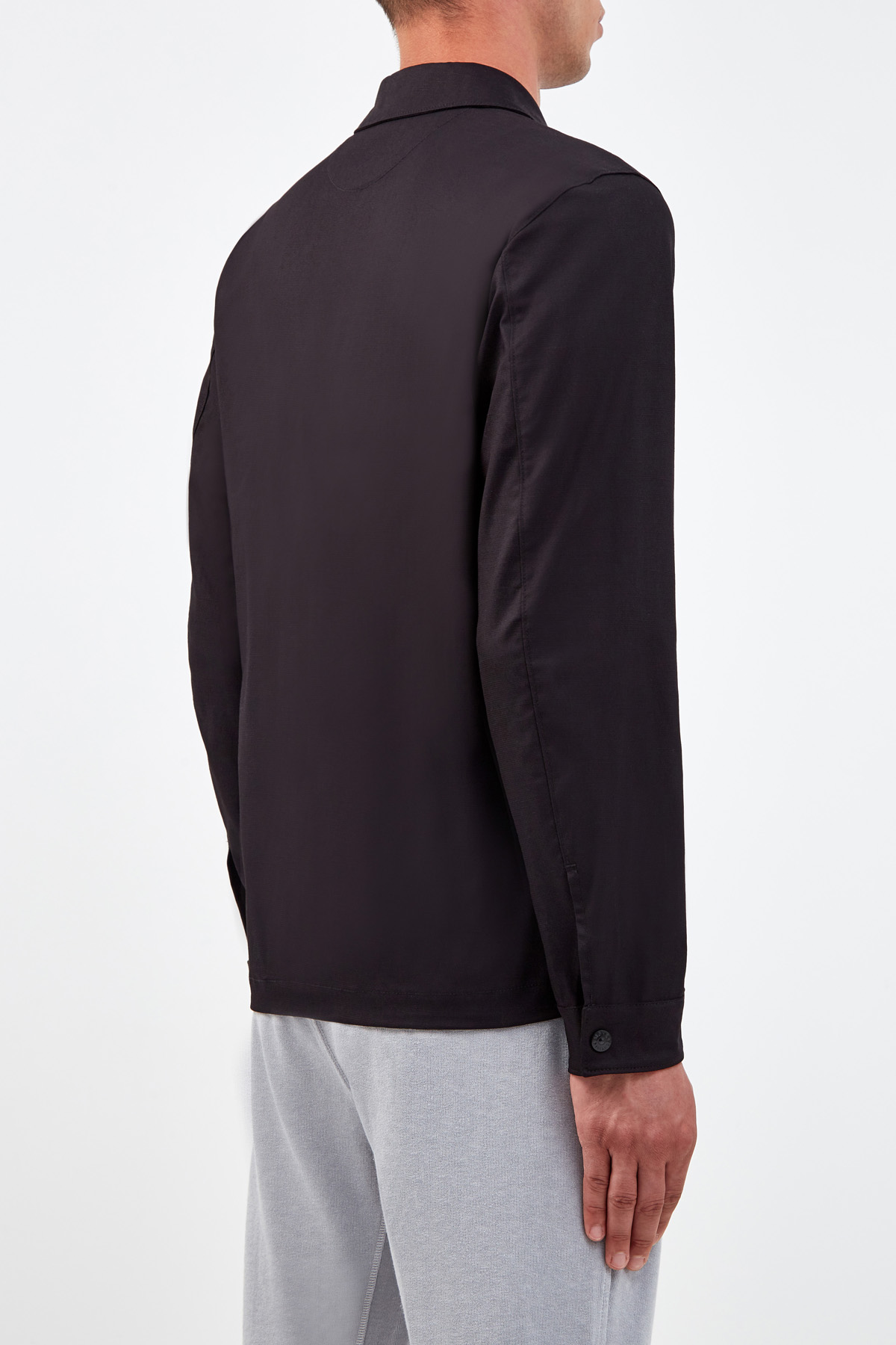 Хлопковая куртка-рубашка с накладными карманами на клапанах STONE ISLAND, цвет черный, размер M;XL;S - фото 4