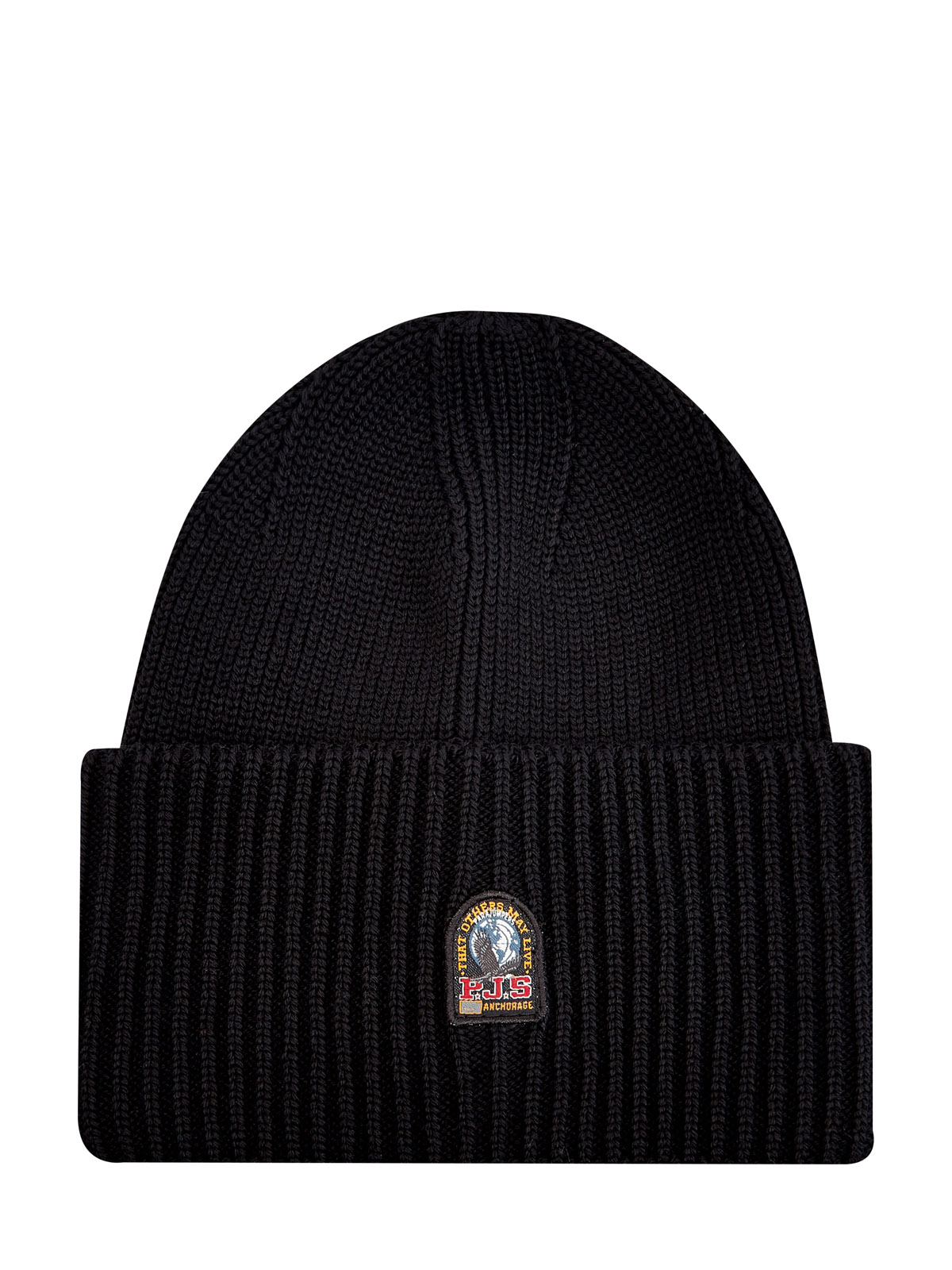 Шапка-бини Street Hat из шерсти мериноса с отворотом PARAJUMPERS, цвет черный, размер S;M;L