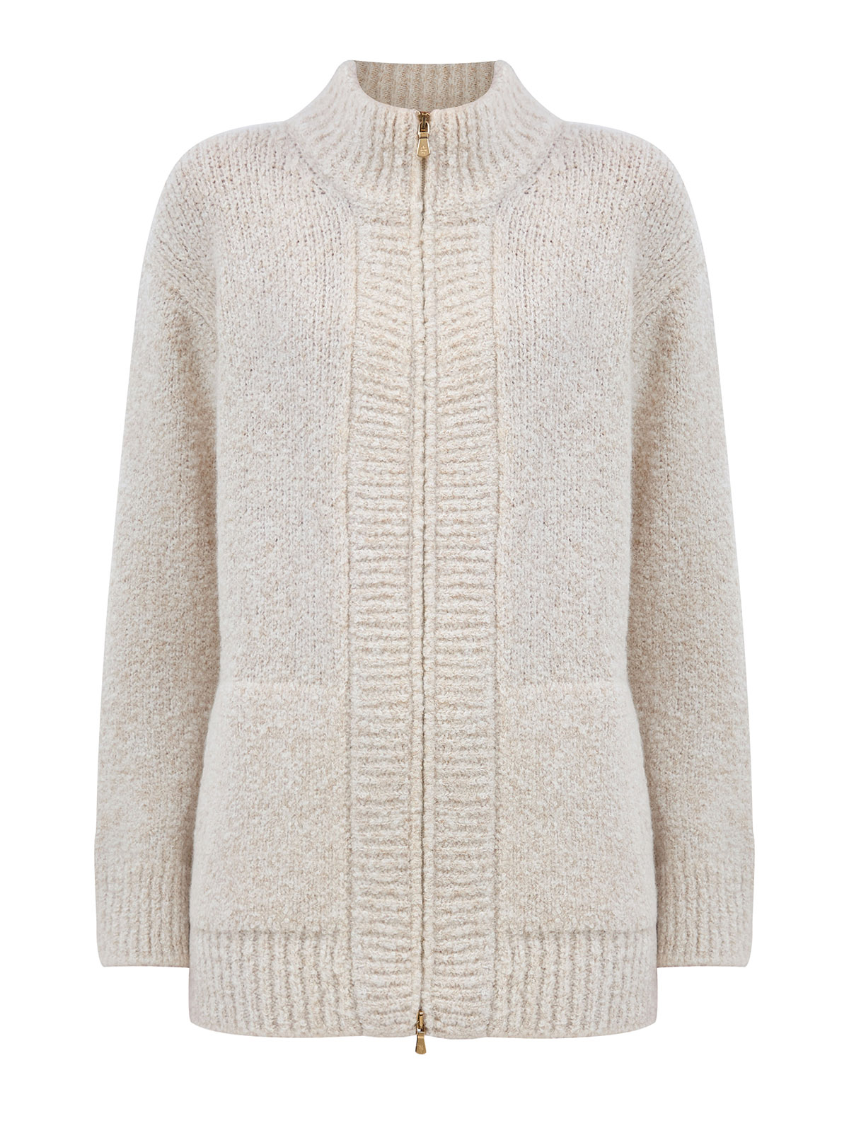 Кардиган из шерсти и фактурной пряжи альпака 120510₽