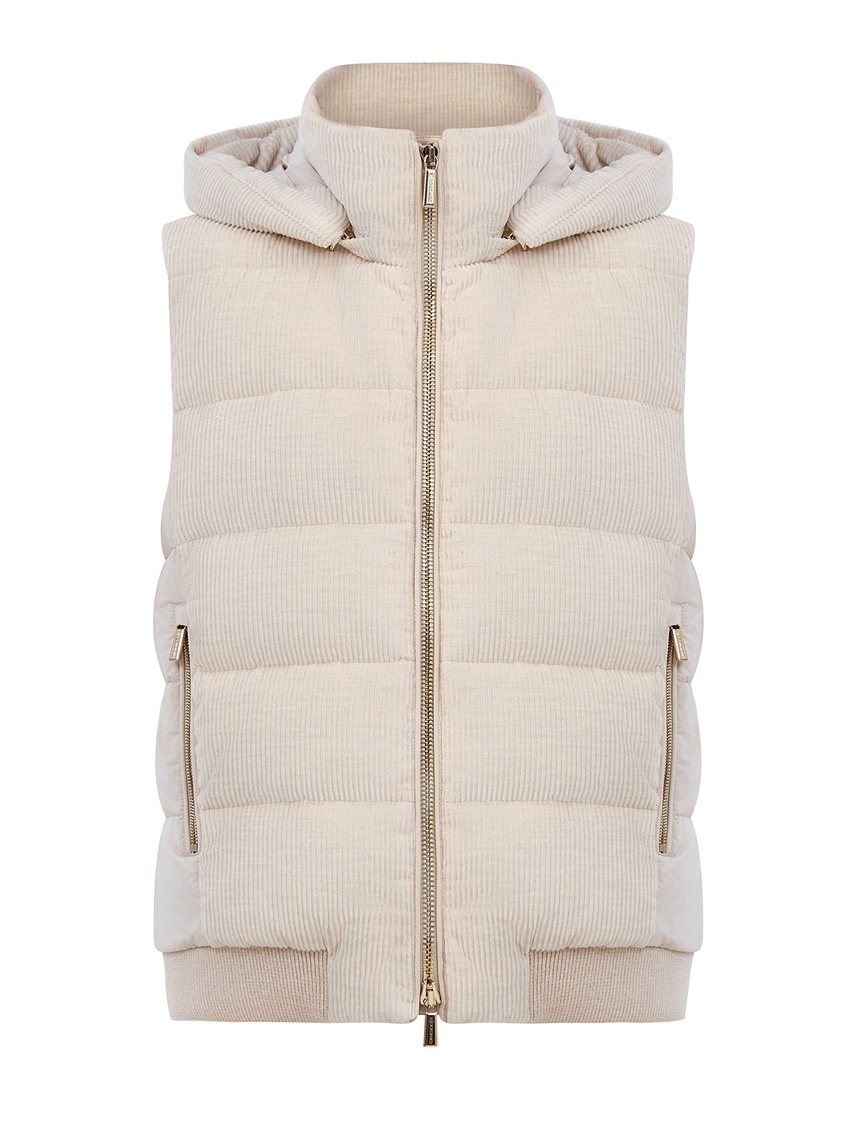 Пуховый жилет из вельвета со съемным капюшоном 135840₽