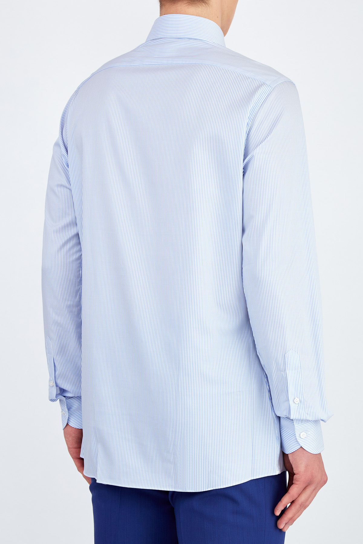 Рубашка из поплина Wrinkle Free с принтом бело-голубую в полоску XACUS, цвет голубой, размер 50;52;54;52 - фото 4