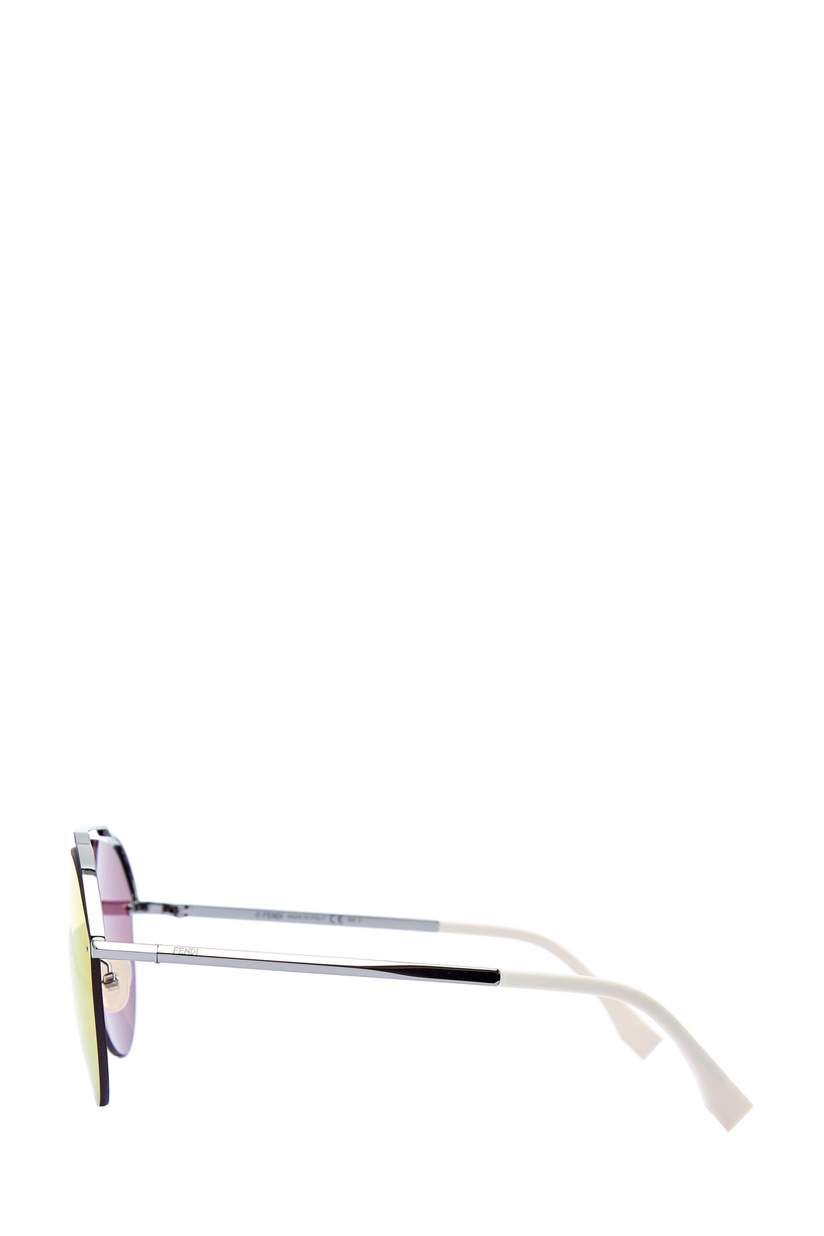 Очки-авиаторы в тонкой металлической оправе FENDI (sunglasses), цвет мульти, размер XS;S - фото 4