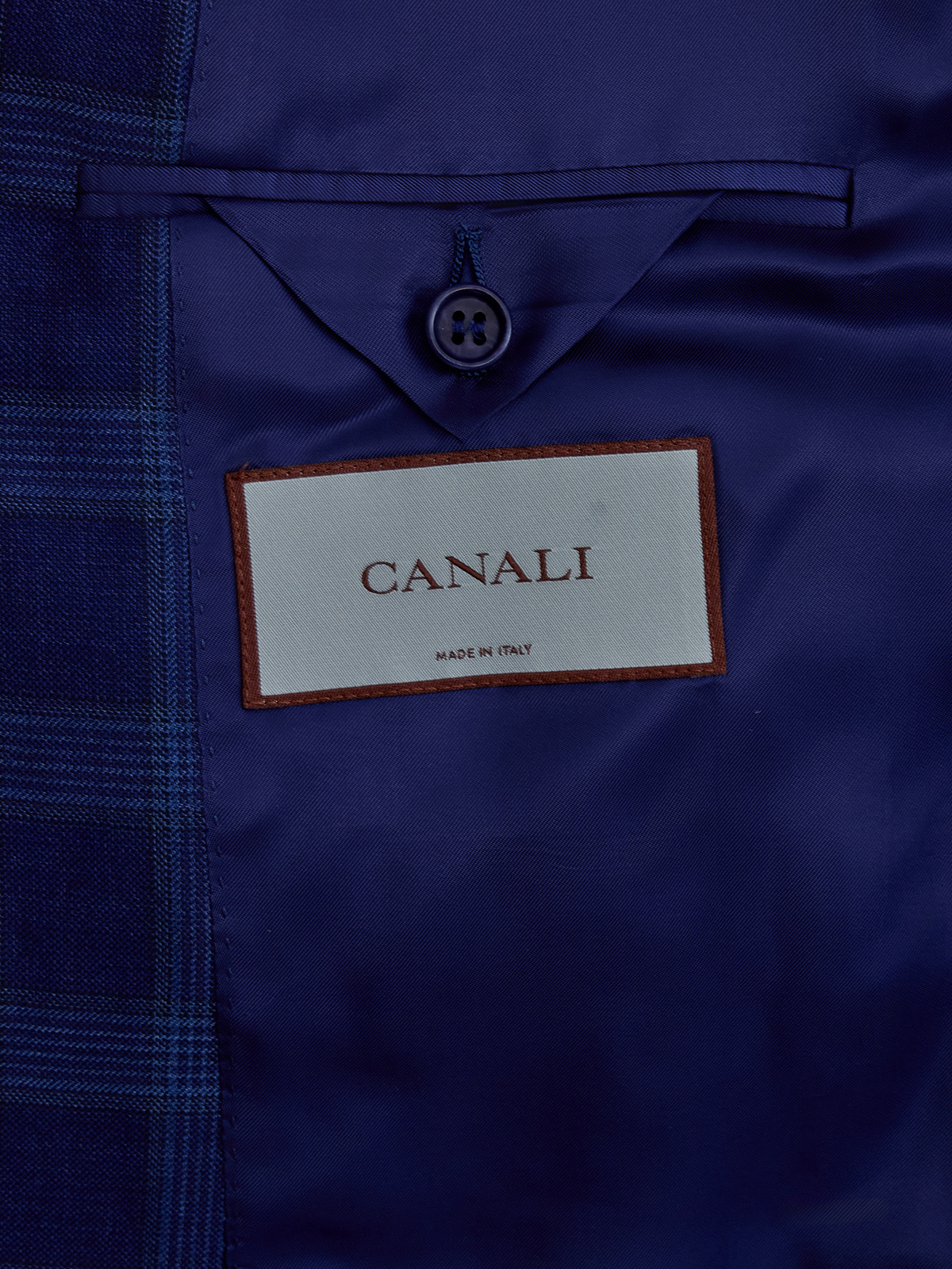 Костюмный пиджак из шерсти с мелованным принтом CANALI, цвет синий, размер 50;52;54;56;58 - фото 6