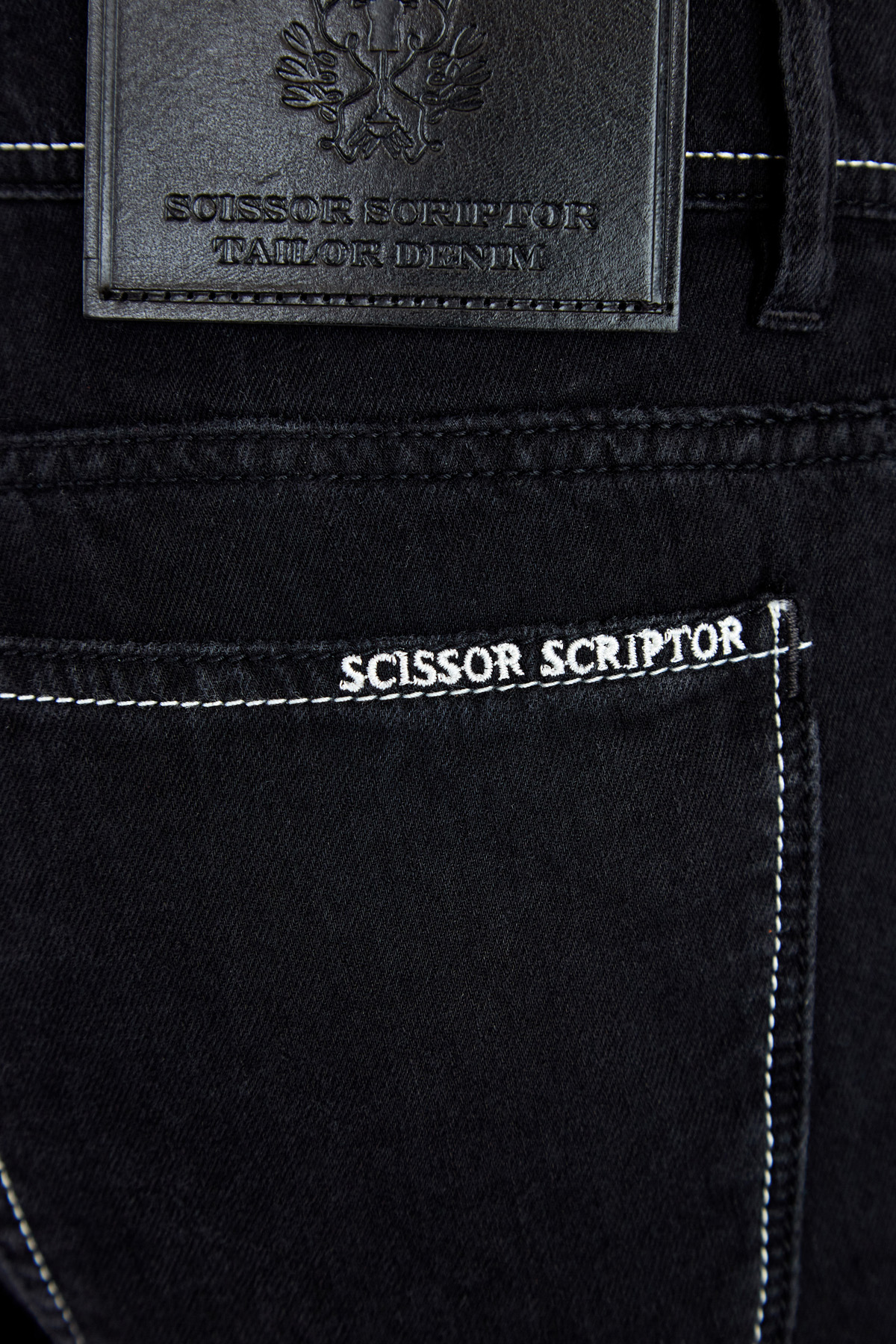 Джинсы из льняного денима с отполированной вручную фурнитурой SCISSOR SCRIPTOR, цвет черный, размер 52 - фото 6