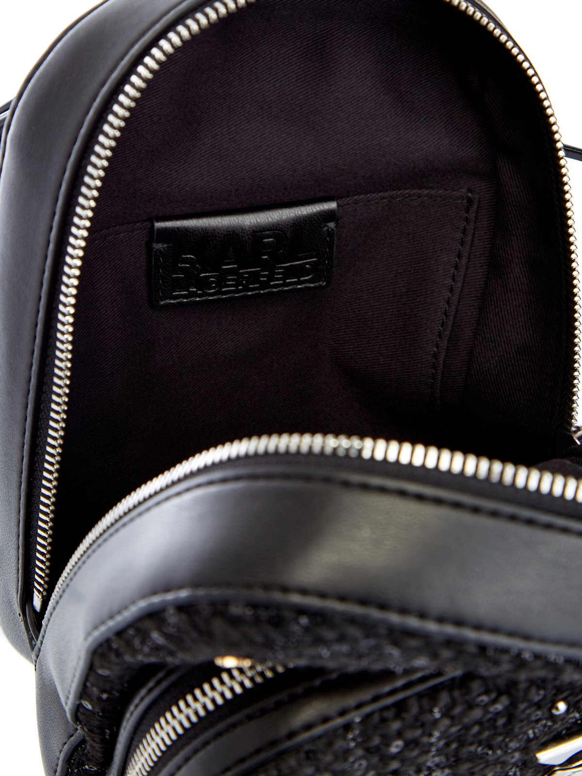 Мини-рюкзак K/Studio из твида и кожи с подвесками KARL LAGERFELD, цвет черный, размер XS;M;L;XL;XS Мини-рюкзак K/Studio из твида и кожи с подвесками - фото 7