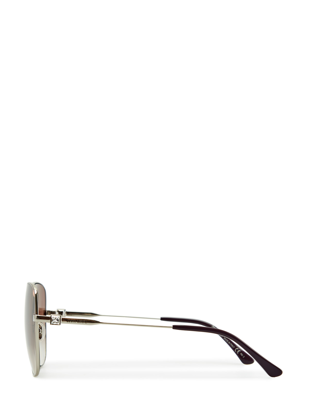 Металлические очки Kori с градиентными линзами и кристаллами JIMMY CHOO  (sunglasses), цвет бежевый - фото 3