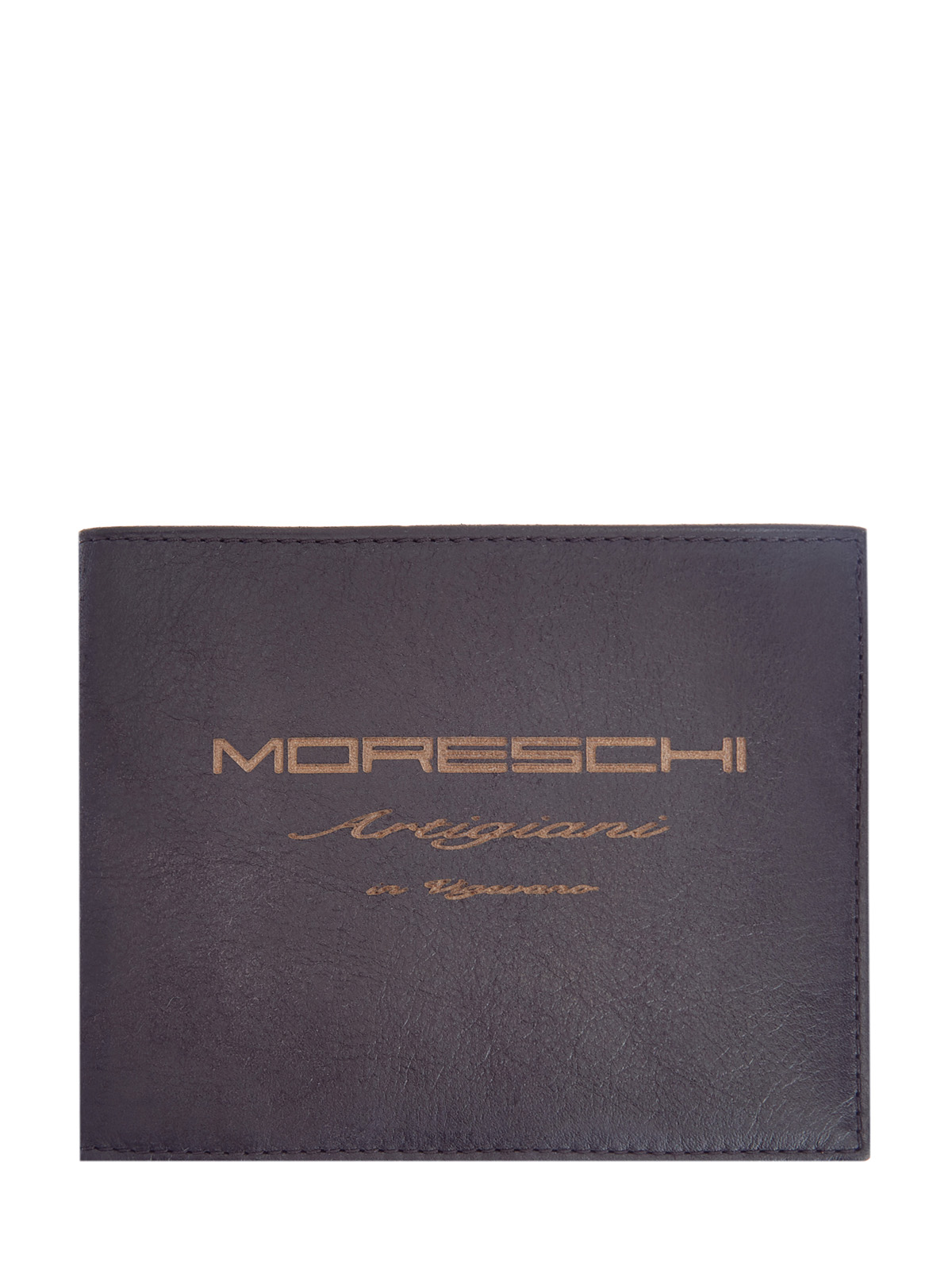 Бумажник с двумя отделениями из матовой крупнозернистой кожи MORESCHI, цвет черный, размер 60;58 - фото 1