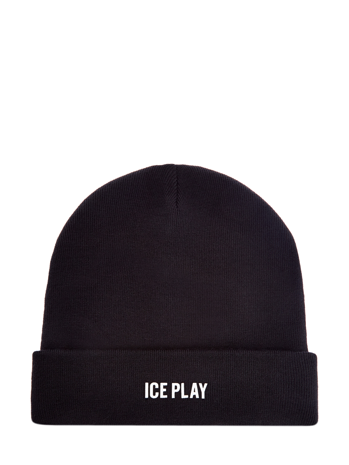 Однотонная шапка-бини из эластичной пряжи ICE PLAY, цвет черный, размер 48;50;52 - фото 1