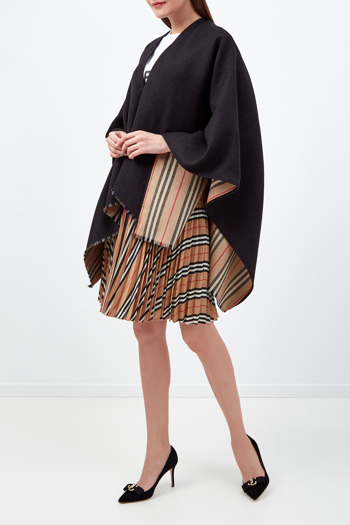 Плиссированная юбка с графическим принтом BURBERRY, цвет мульти, размер L;M - фото 2