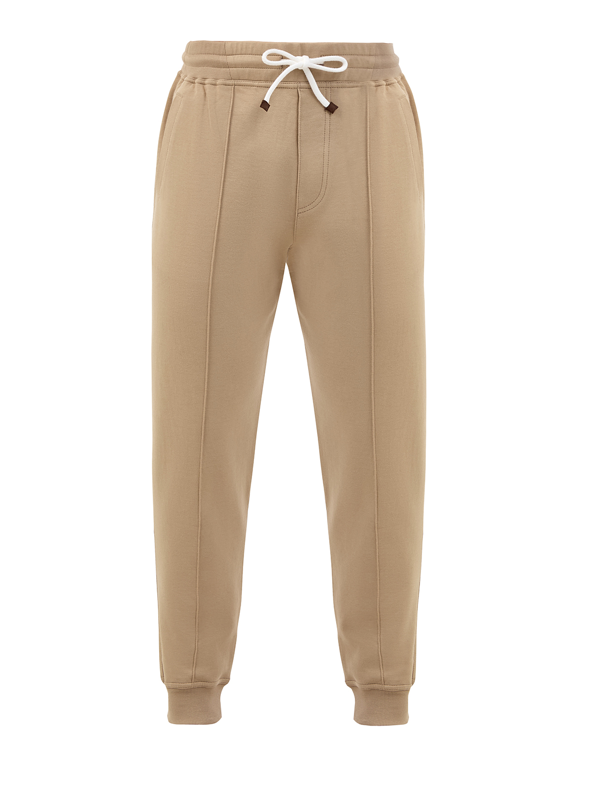 Хлопковые брюки-джоггеры Travelwear с поясом на кулиске BRUNELLO CUCINELLI, цвет бежевый, размер 50;54;48 - фото 1