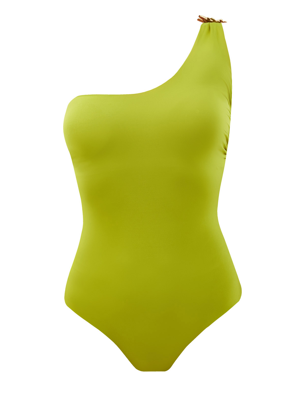 Слитный купальник с фигурным вырезом и литой деталью FISICO, цвет зеленый, размер L - фото 1