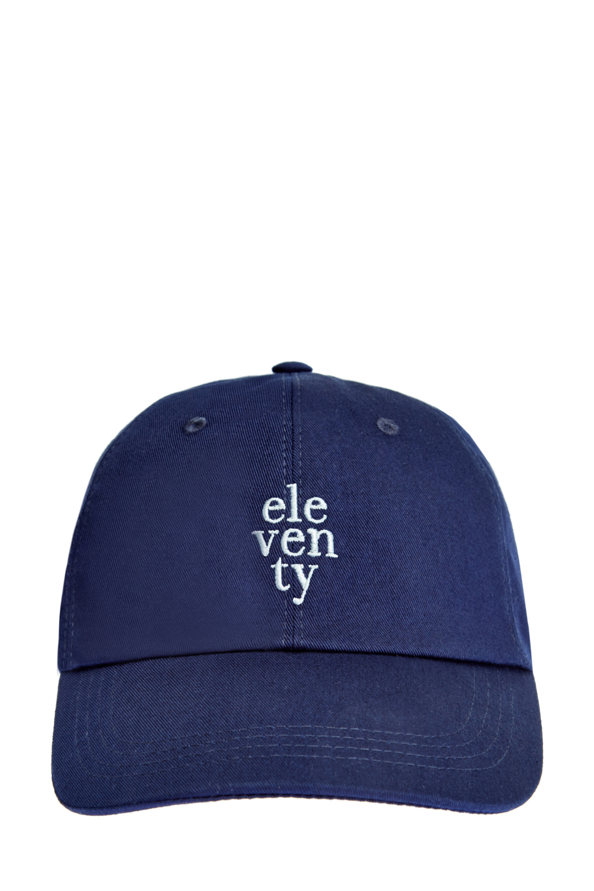 Бейсболка из хлопкового денима с вышитой монограммой бренда ELEVENTY, цвет синий, размер 44 - фото 1