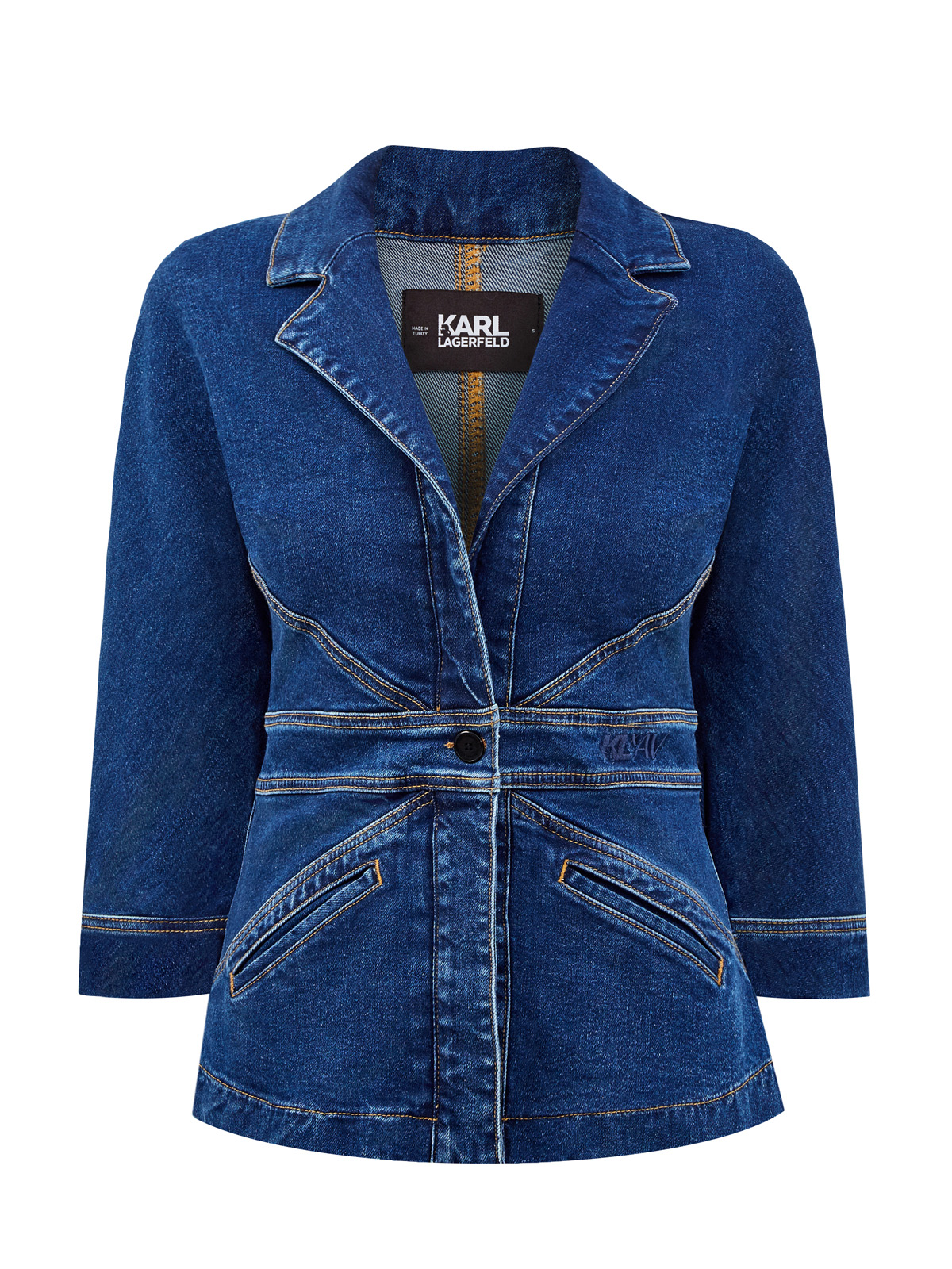Приталенный джинсовый жакет KARL X AMBER VALLETTA KARL LAGERFELD, цвет синий, размер M;L;XL;S - фото 1