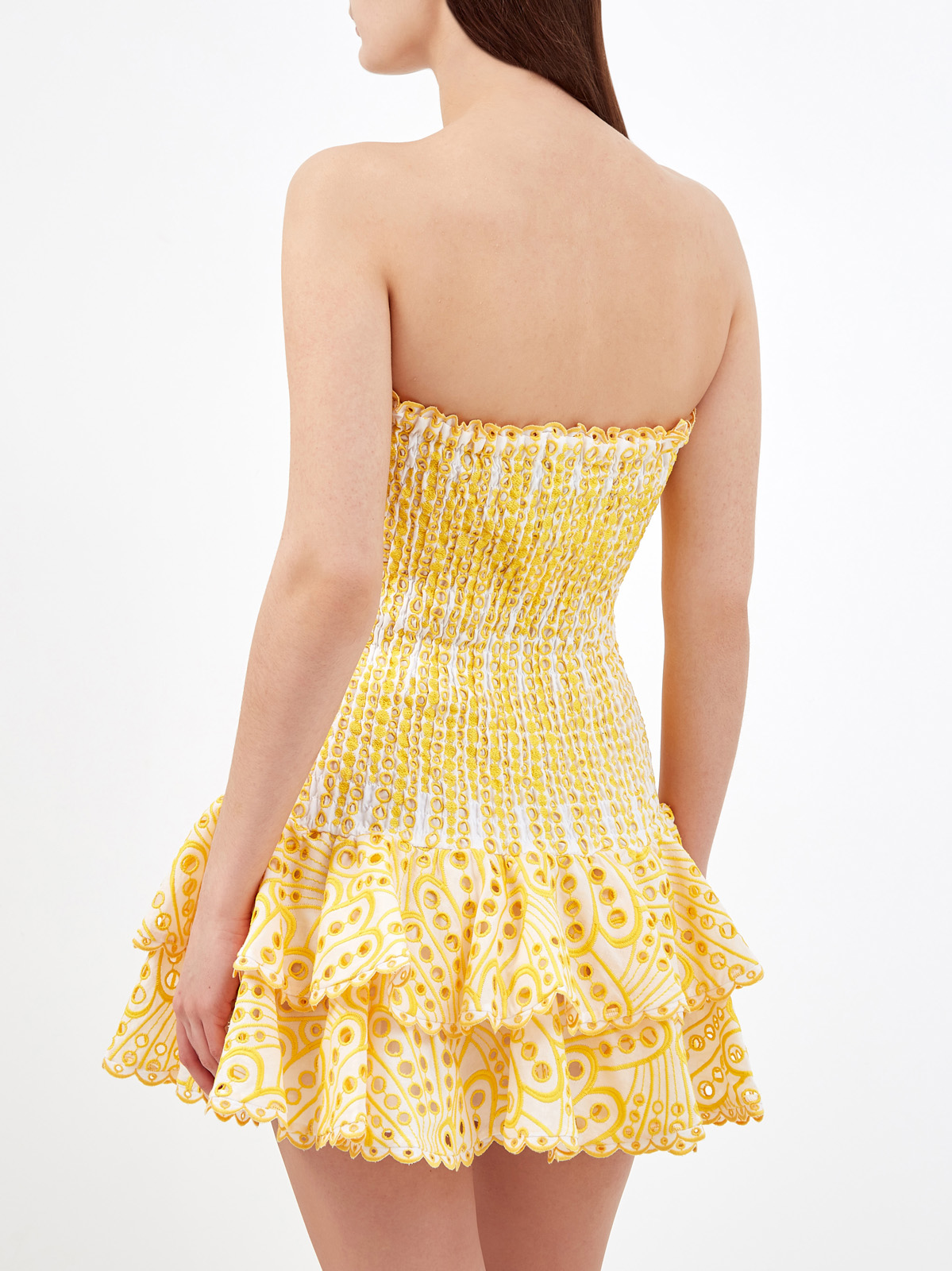 Мини-платье Megan из вышитого хлопка broderie anglaise CHARO RUIZ IBIZA, цвет желтый, размер M;L;S - фото 4