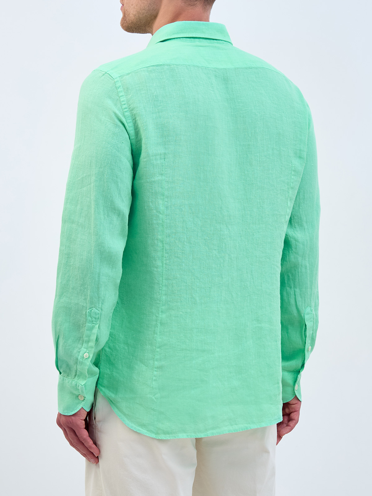 Однотонная рубашка Pamplona из тонкой льняной ткани MC2 SAINT BARTH, цвет бирюзовый, размер 48;50;52;54;56 - фото 4