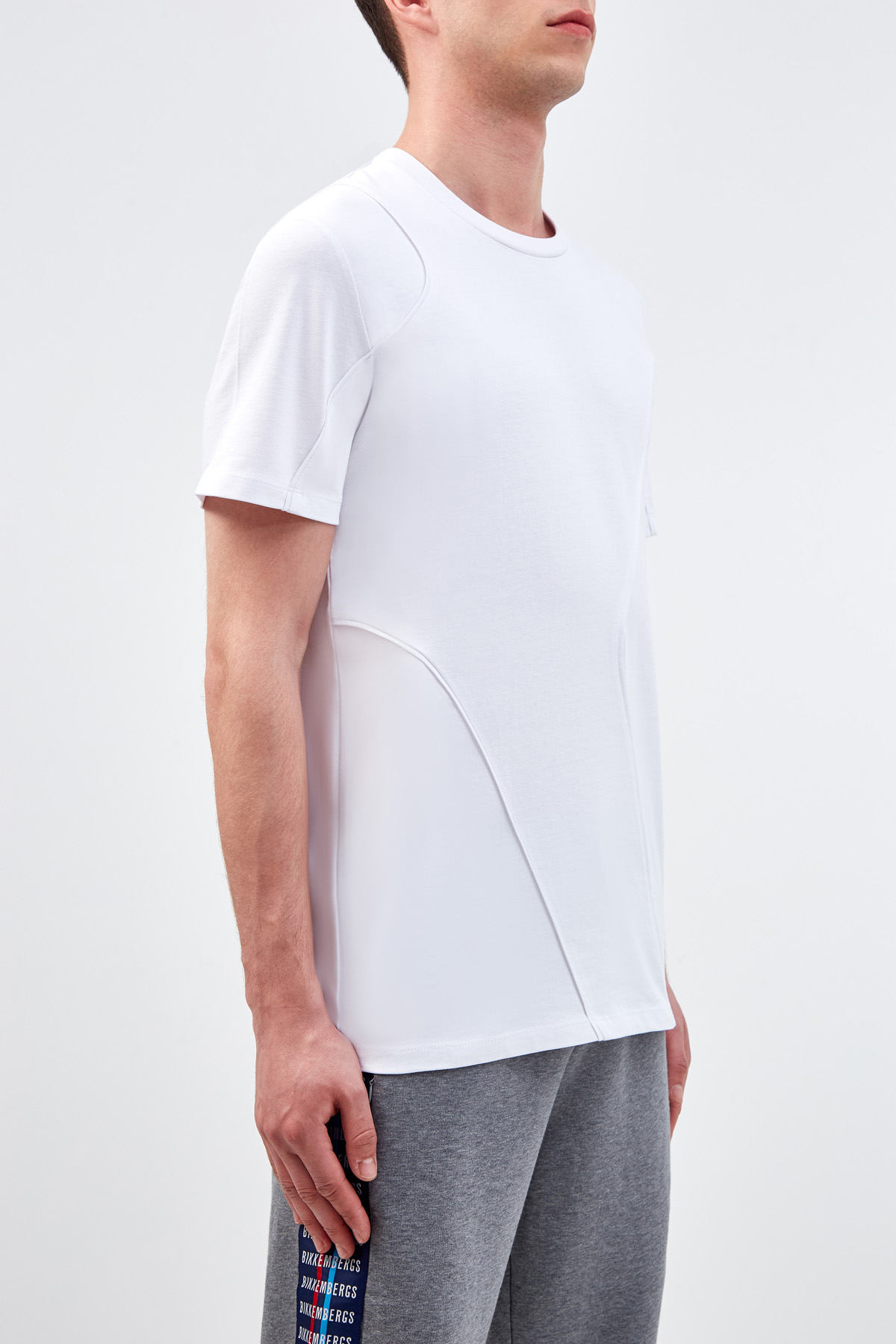 Хлопковая футболка из гладкого джерси с короткими рукавами BIKKEMBERGS, цвет белый, размер XL;M - фото 3