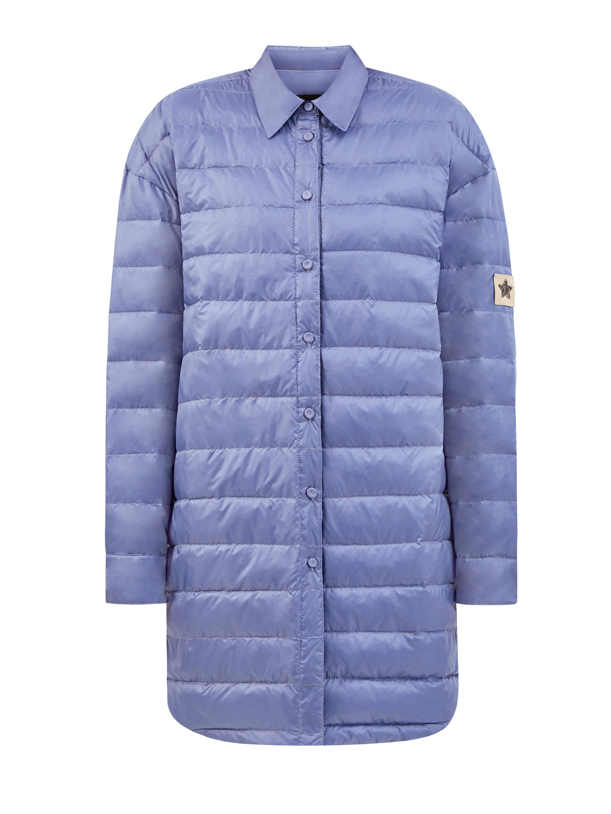 Удлиненная куртка с символикой Swarovski® и отложным воротом LORENA ANTONIAZZI, цвет синий, размер 42;44;40 - фото 1