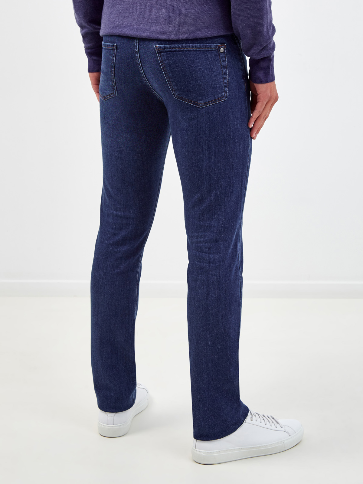 Окрашенные вручную джинсы с волокнами кашемира CANALI, цвет синий, размер 50;52;54;56;58;60;48 - фото 4