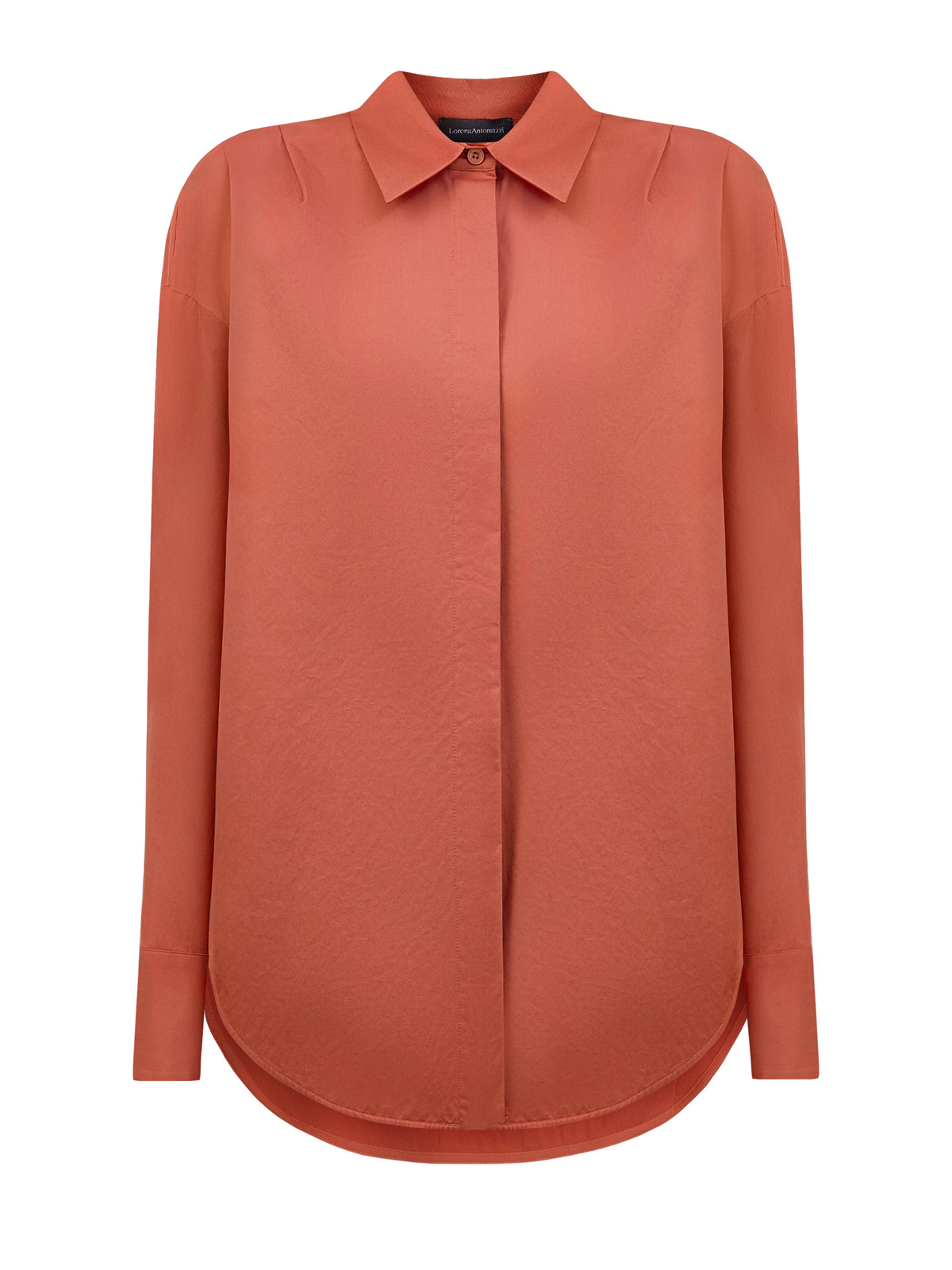 

Хлопковая рубашка из эластичного поплина с защипами, Оранжевый, Хлопковая рубашка из эластичного поплина с защипами