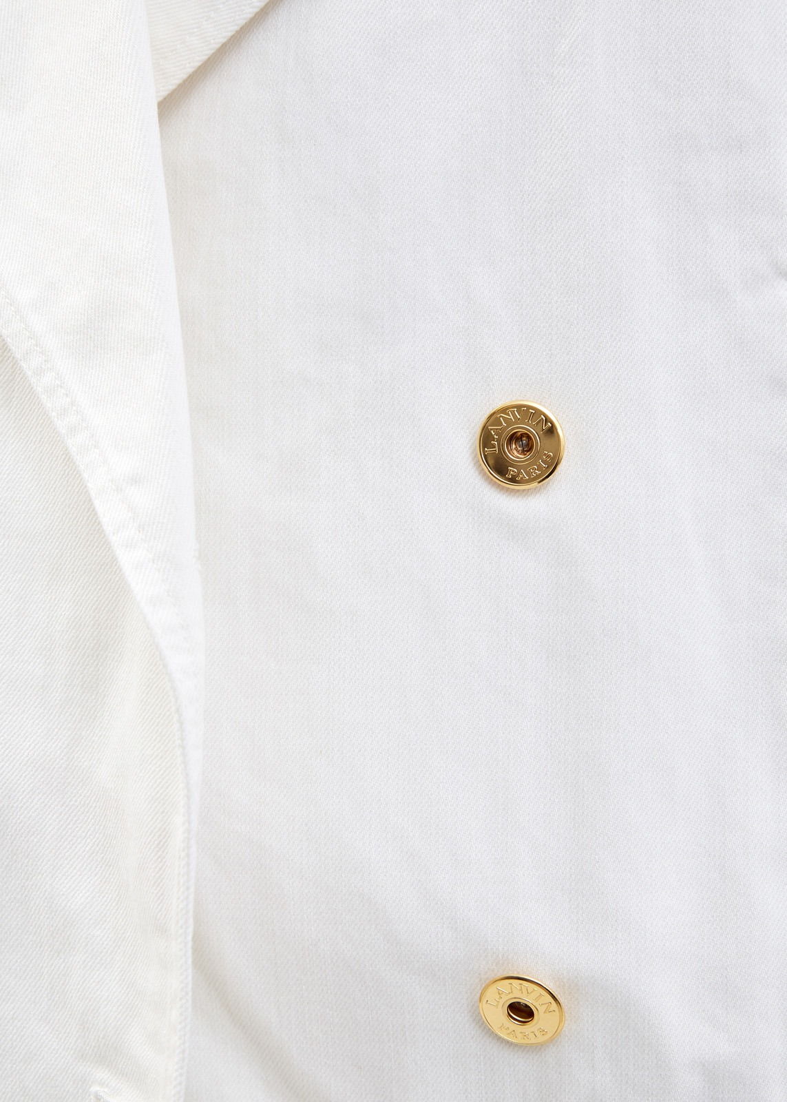 Куртка из плотного денима с вельветовым воротом LANVIN, цвет белый, размер 40 - фото 5