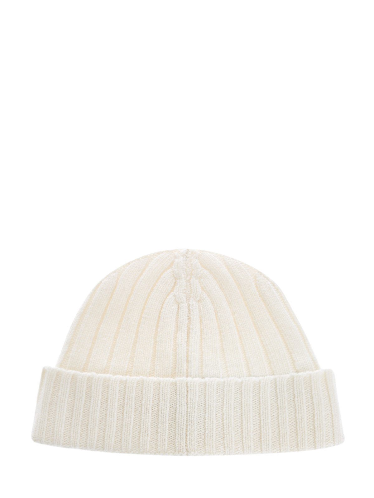 Шерстяная шапка с отворотом и фирменной нашивкой STONE ISLAND, цвет белый, размер 52;54;56;58;60 - фото 2