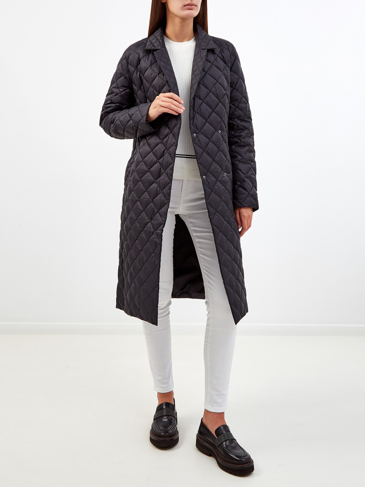 Стеганое пуховое пальто с водоотталкивающей пропиткой NAUMI, цвет черный, размер 40;44;46;42 - фото 2