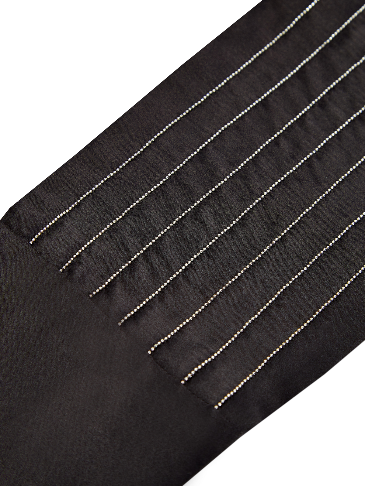 Широкий пояс из шелка с рядами мерцающих цепочек PESERICO, цвет черный, размер M - фото 3