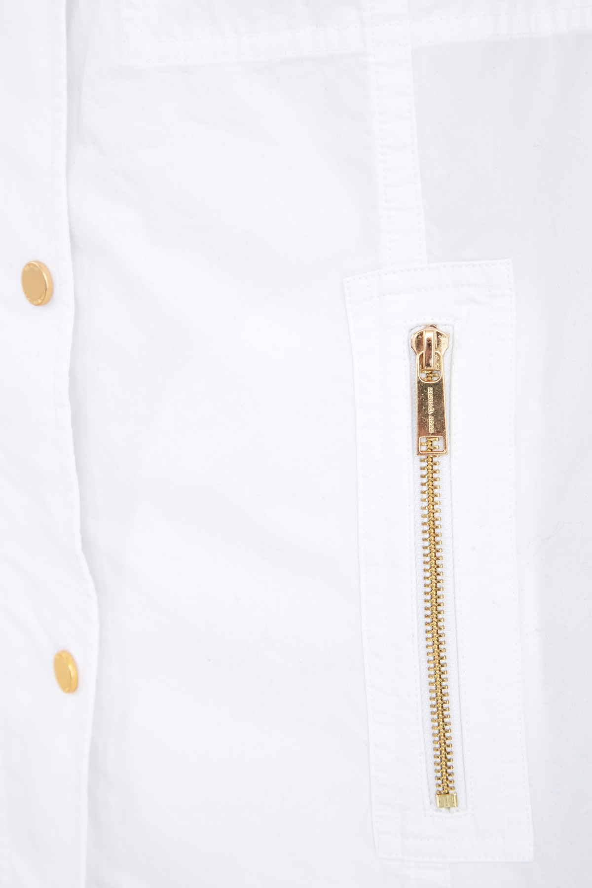 Куртка из хлопковой ткани с фурнитурой золотистого цвета MICHAEL Michael Kors, размер 4;8 - фото 5