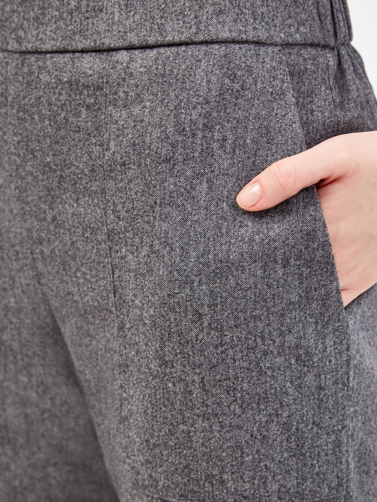 Брюки-джоггеры из меланжевой ткани с добавлением кашемира FABIANA FILIPPI, цвет серый, размер 38;42;40 - фото 5