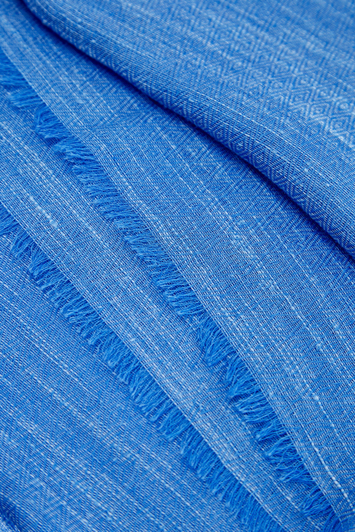 Шарф из шелка и шерсти с жаккардовым ромбическим узором ETRO, цвет голубой, размер 37;37.5;38;39;40 - фото 4