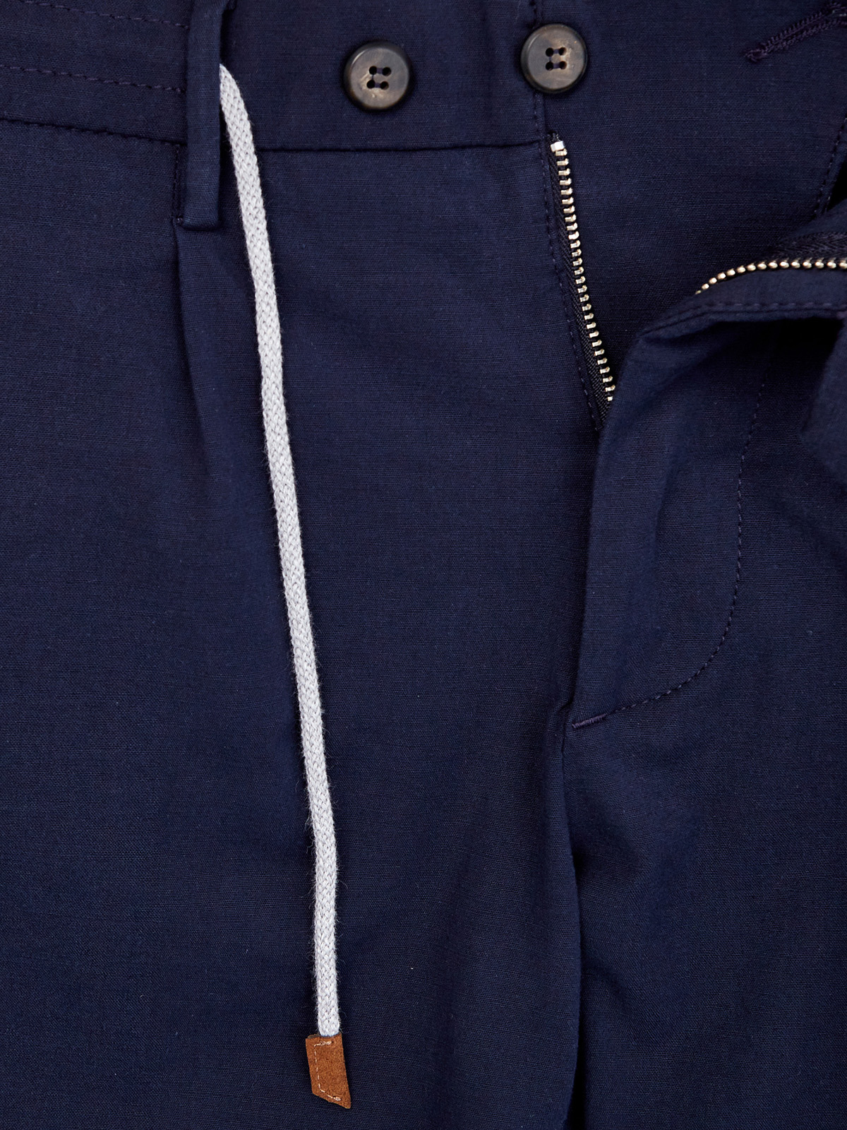 Однотонные брюки из эластичного хлопка с защипами ELEVENTY, цвет синий, размер 50;52;54;48 - фото 7