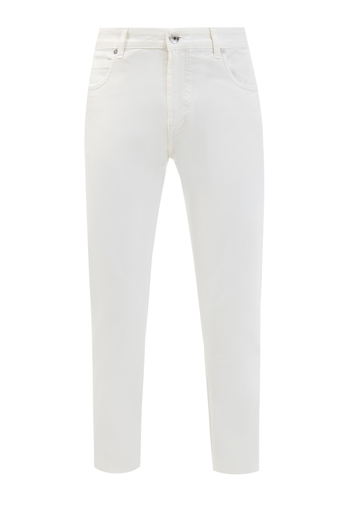 Однотонные джинсы кроя slim с матовой фурнитурой ELEVENTY, цвет белый, размер 48;50 - фото 1