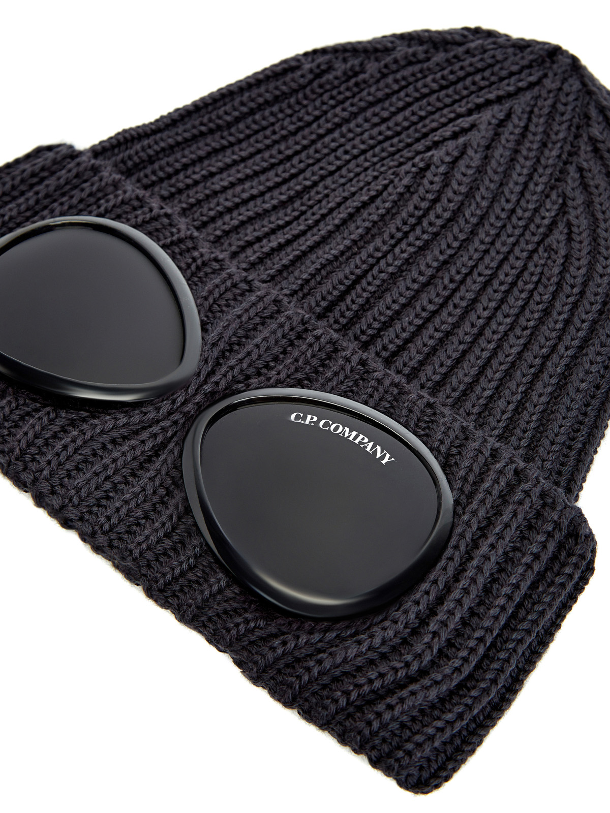 Шапка Goggles эластичной вязки из шерсти мериноса C.P.COMPANY, цвет серый, размер 44 - фото 3