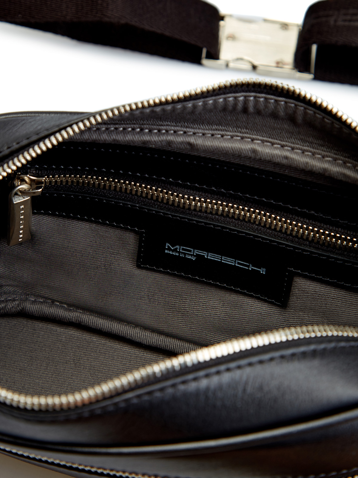 Поясная сумка из полированной телячьей кожи MORESCHI, цвет черный, размер 48;50;52;54;56;58 - фото 7