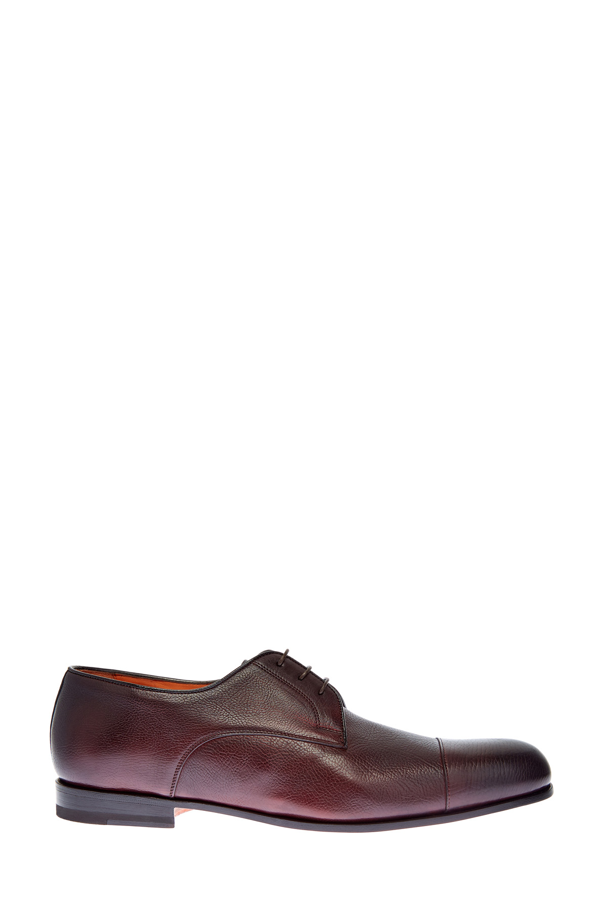 Туфли-дерби ручной работы из крупнозернистой кожи SANTONI, цвет коричневый, размер 44;40.5;41.5