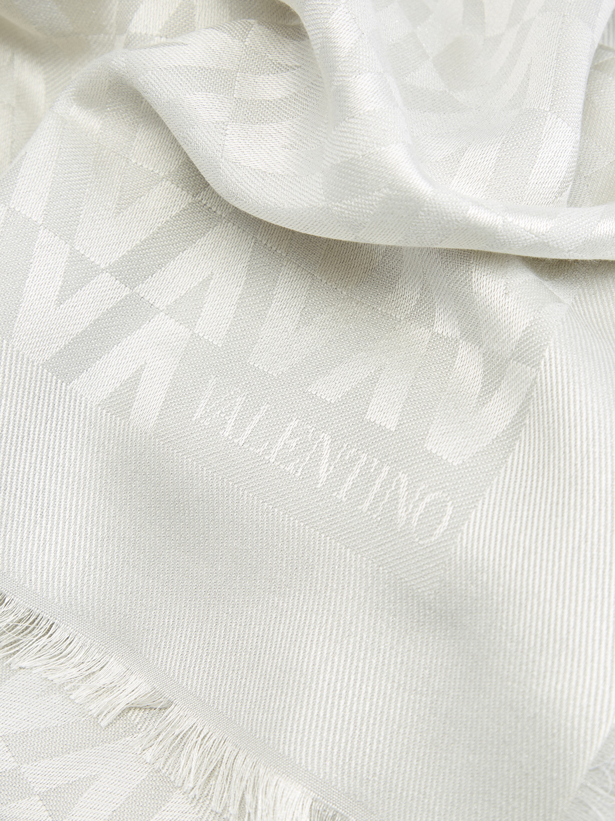 Палантин из шелка и шерсти с металлизированной нитью ламе VALENTINO GARAVANI, цвет серый, размер 2XL - фото 3