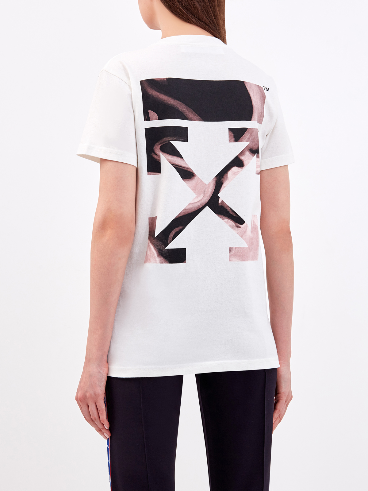 Хлопковая футболка с макро-принтом Arrows OFF-WHITE, цвет белый, размер S - фото 4