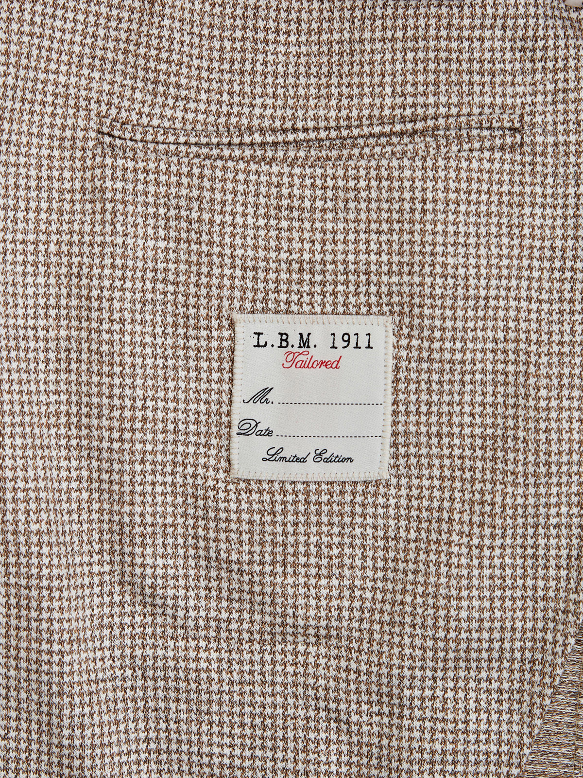 Пиджак в стиле sprezzatura из джерси в микро-клетку L.B.M. 1911, цвет бежевый, размер 48;50;52;46 - фото 8