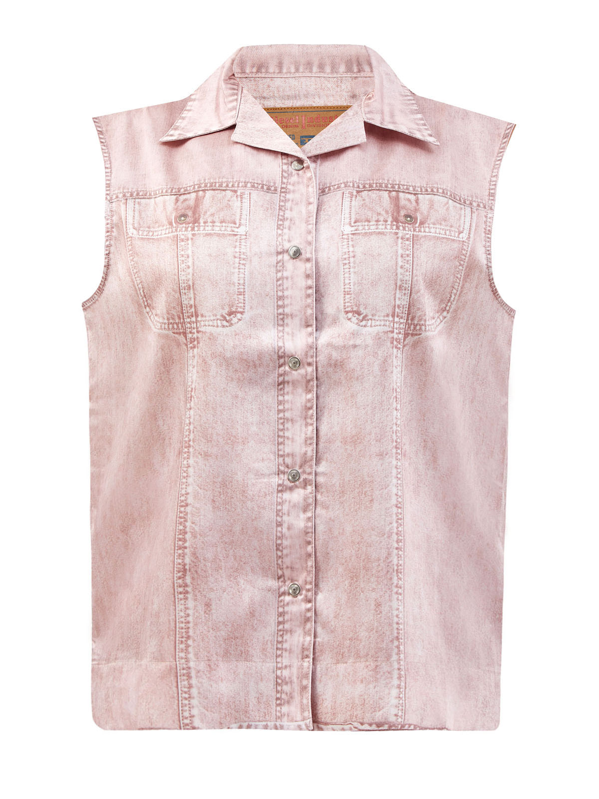 Рубашка C-Mohja из тонкого твила с джинсовым принтом DIESEL розового цвета