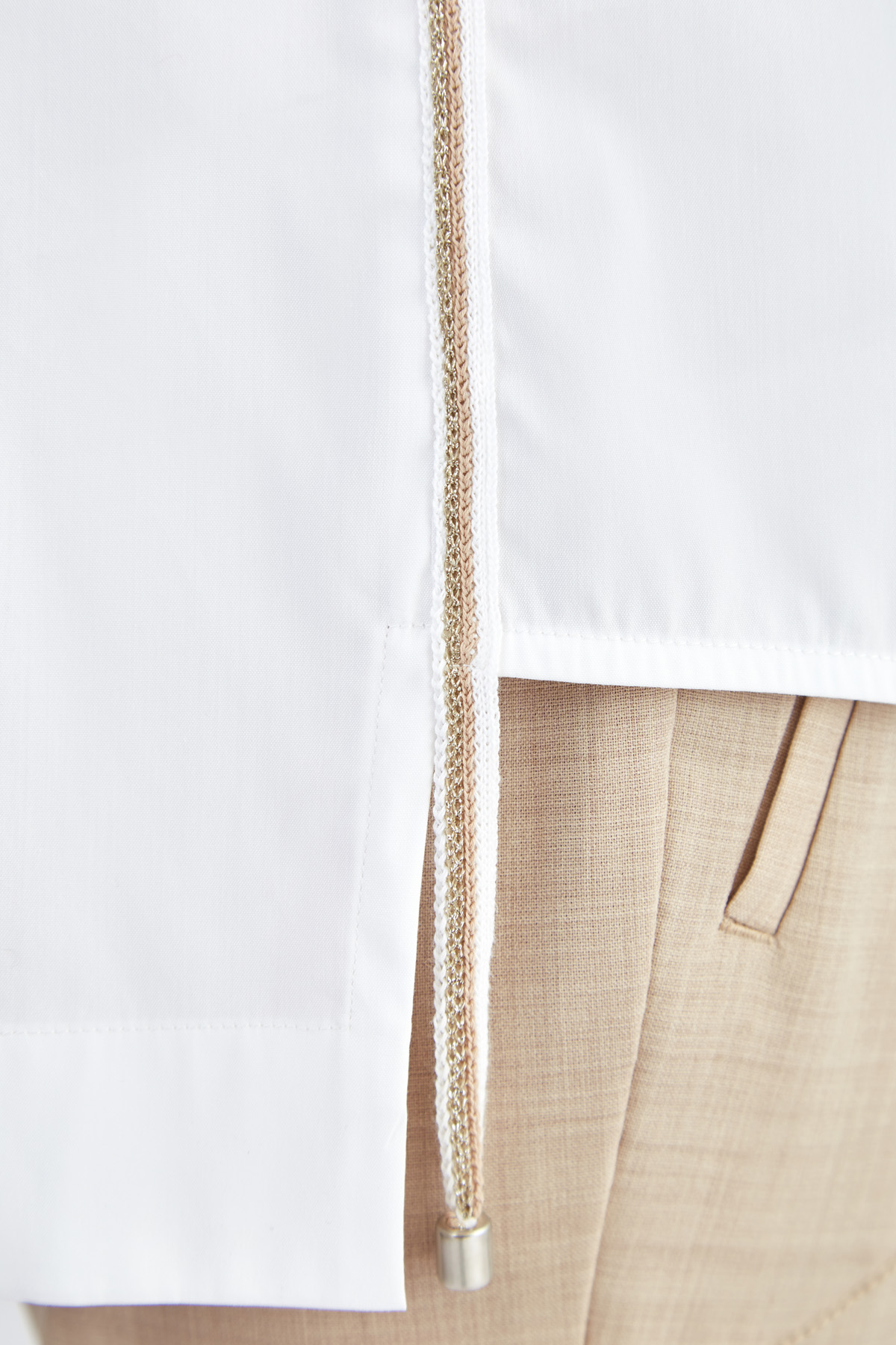 Рубашка с лампасами на боковых швах LORENA ANTONIAZZI, цвет белый, размер 44 - фото 5