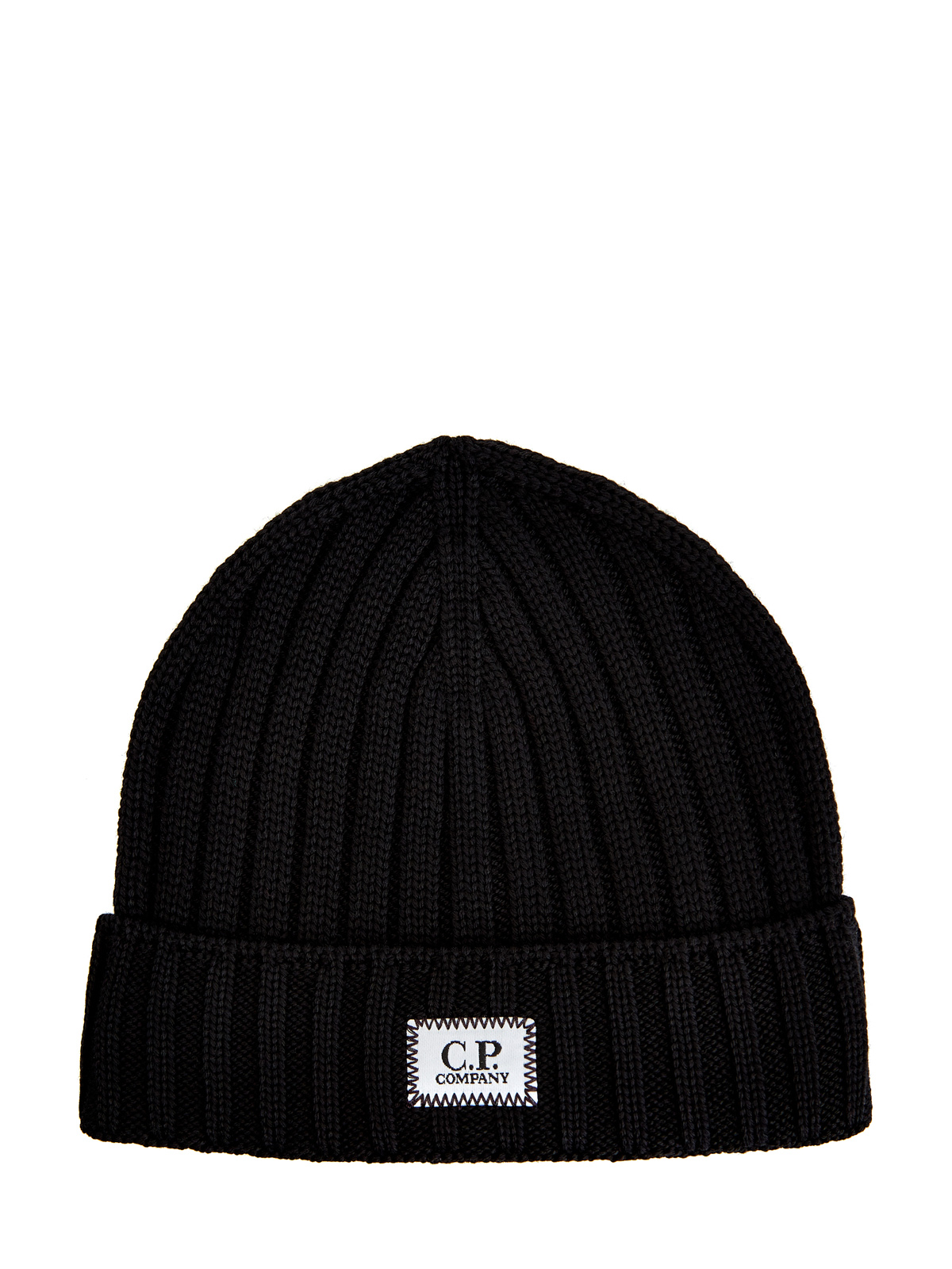 Теплая шапка из мериносовой шерсти с логотипом C.P.COMPANY, цвет черный, размер 46;48;50;52;54;56