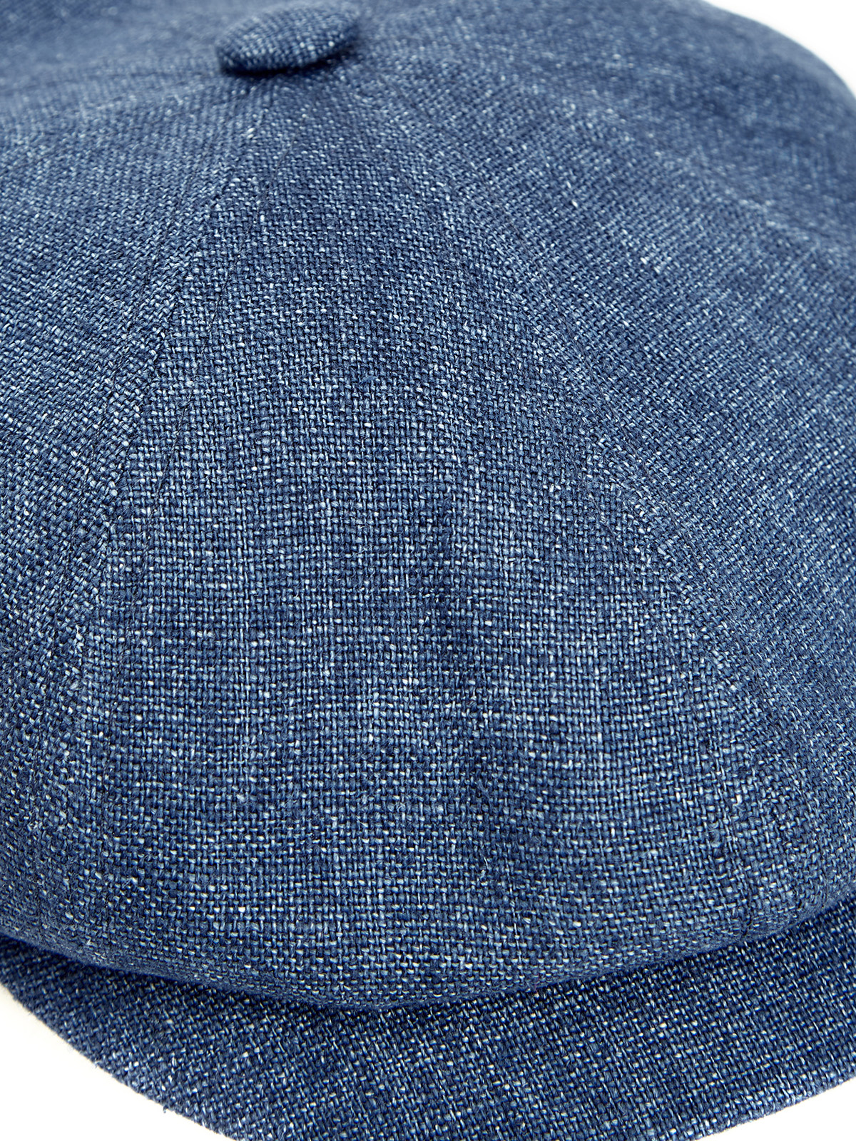 Кепка-коппола из меланжевой льняной ткани CUDGI, цвет синий, размер 58;59;60 - фото 4