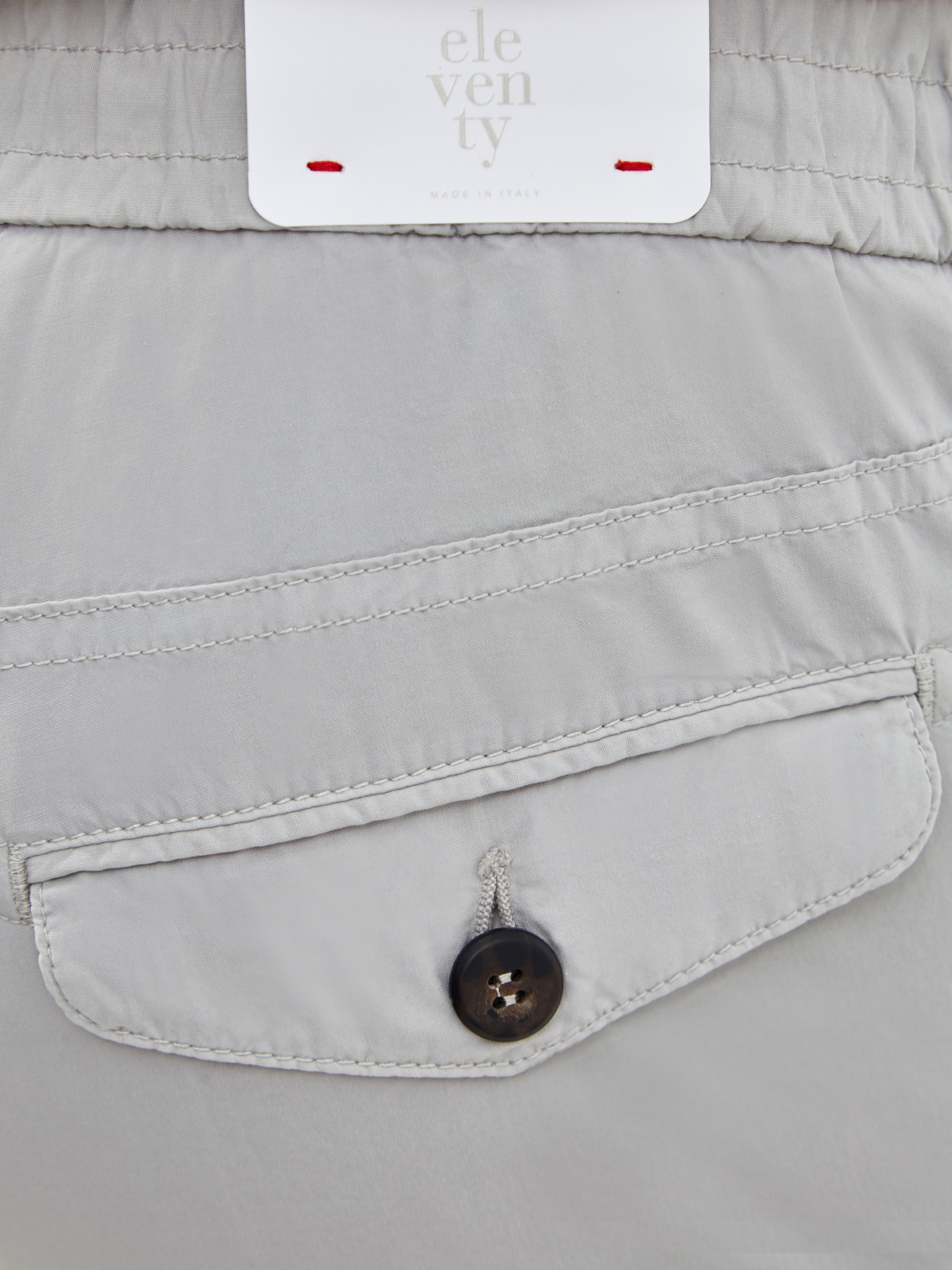 Хлопковые брюки с эластичным поясом на кулиске ELEVENTY, цвет серый, размер 46;50;52;54;58 - фото 5