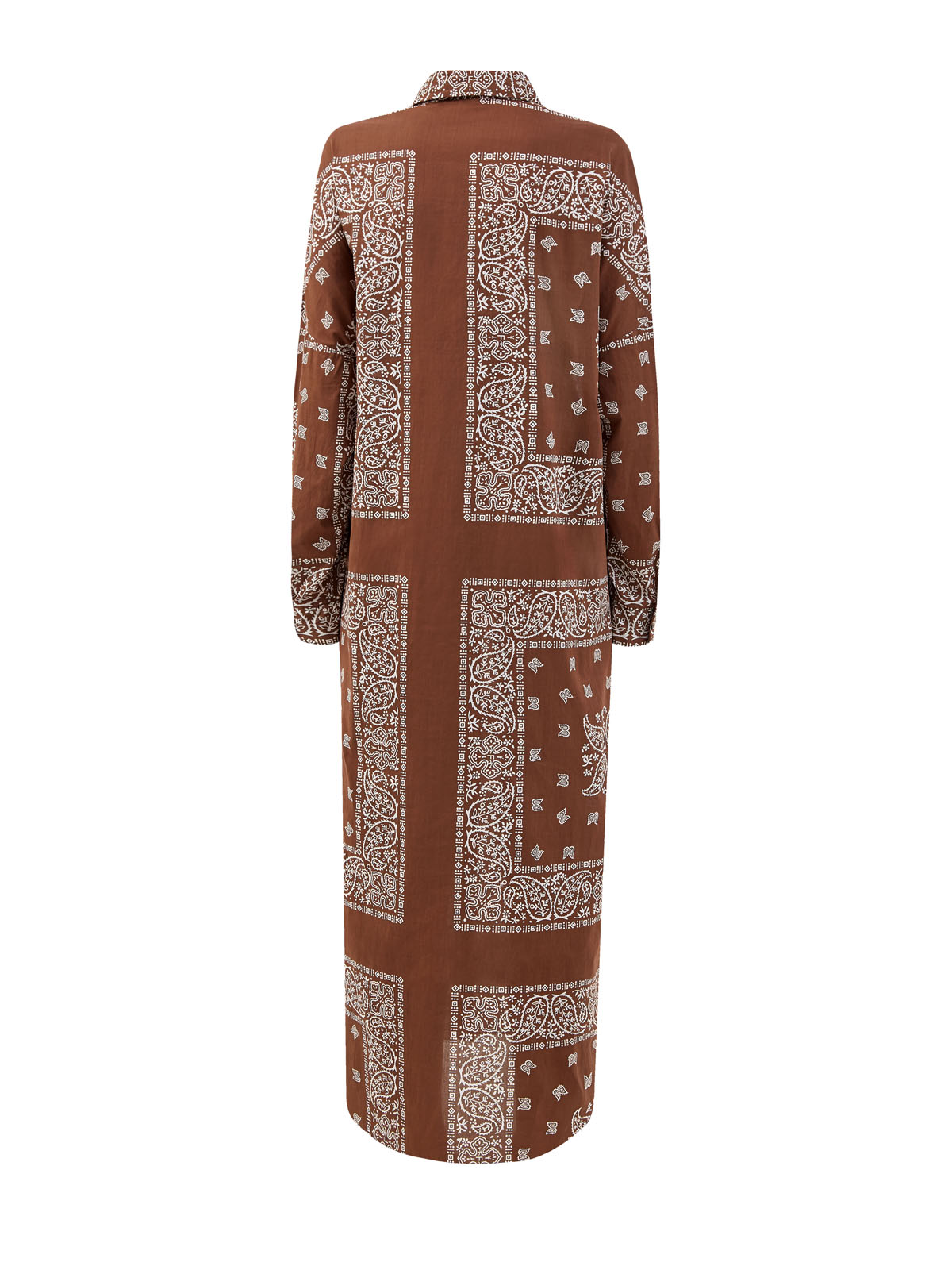 Платье-рубашка из легкого хлопкового муслина с принтом FABIANA FILIPPI, цвет коричневый, размер 44;46;48;42 - фото 2