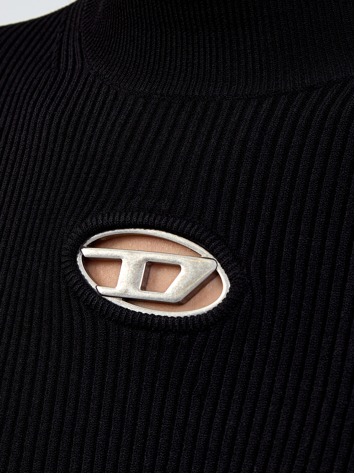 Трикотажное платье-миди Zary с литой символикой Oval-D Черный, фото 5