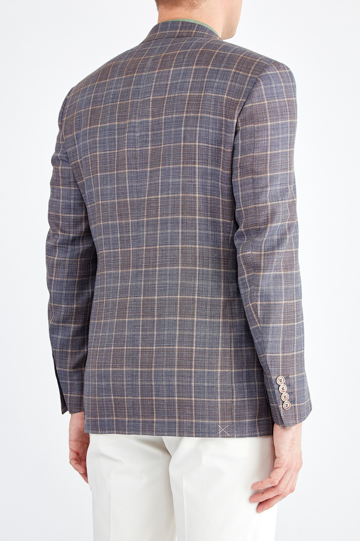 Пиджак из фактурной шерстяной ткани с волокнами льна CANALI, цвет мульти, размер 50;52;54;56 - фото 4