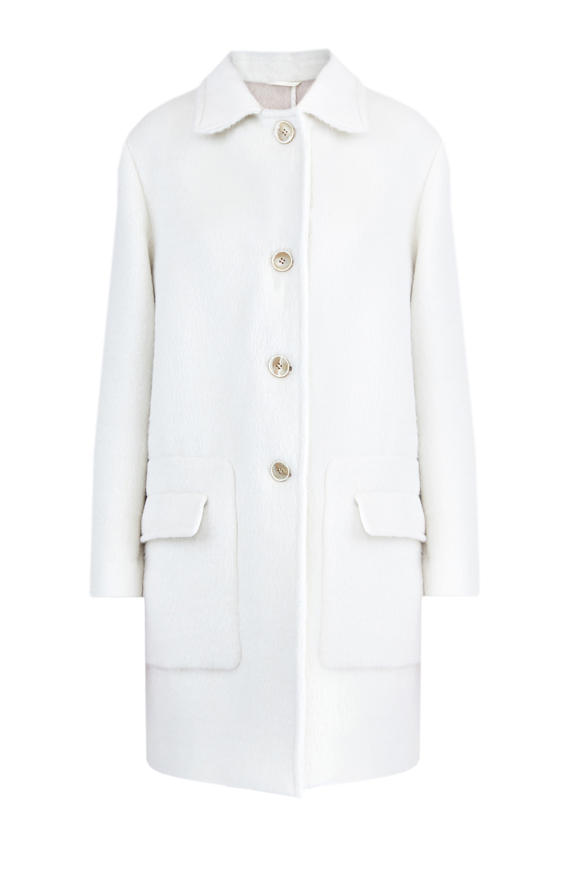 Пальто прямого кроя из фактурной шерсти альпаки ETRO, цвет белый, размер 40 - фото 1
