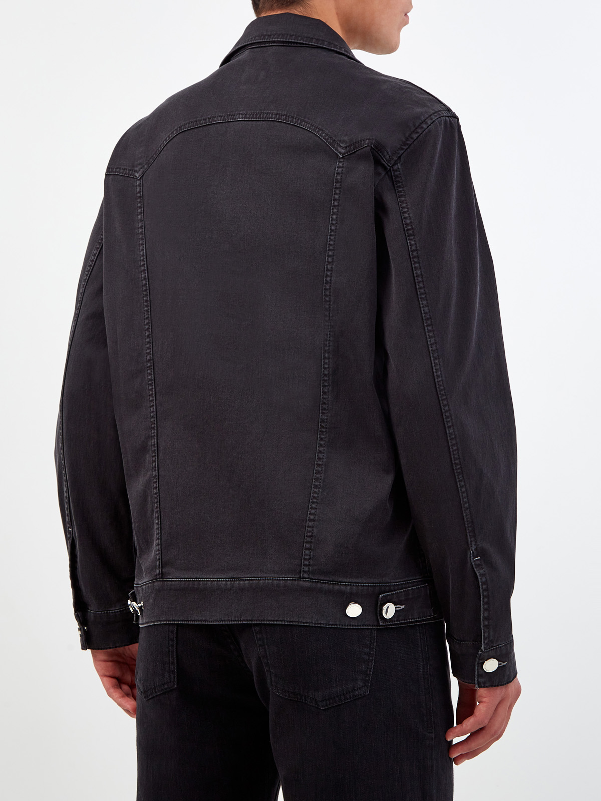 Куртка из окрашенного вручную японского денима с литой фурнитурой SCISSOR SCRIPTOR, цвет черный, размер 50;52;54;56;58 - фото 4