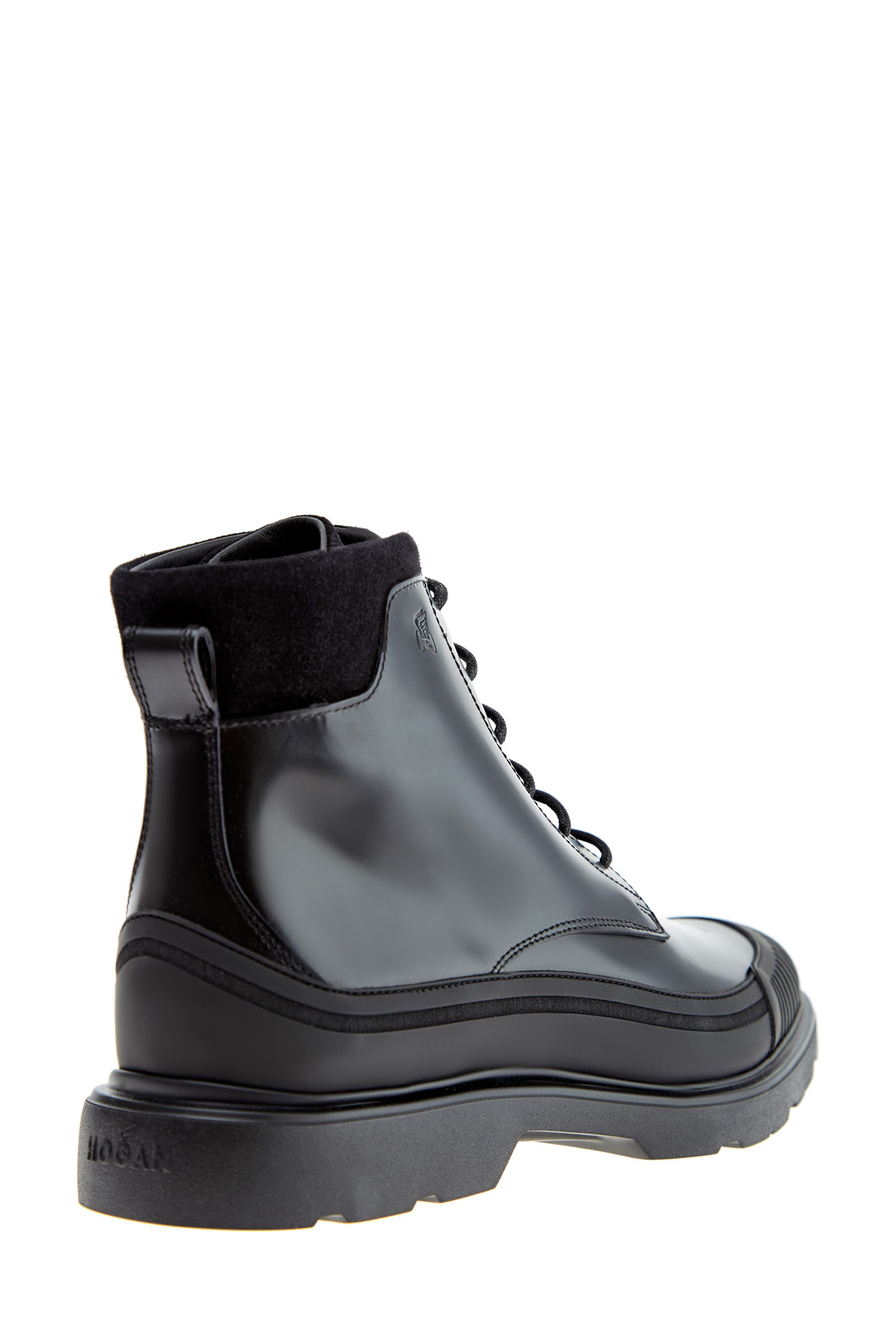 Высокие ботинки с прорезиненной отделкой и текстильными манжетами HOGAN, цвет черный, размер 43.5;44;44.5 - фото 4